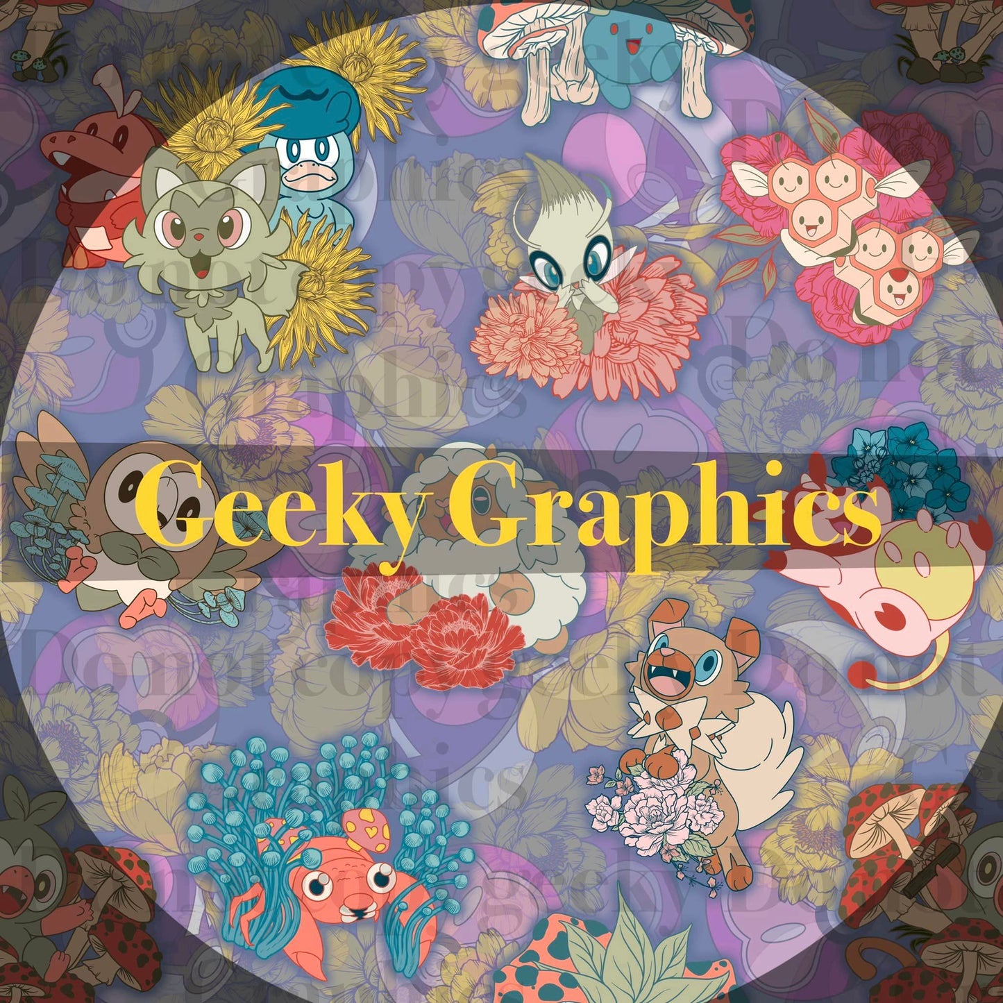 Floral Farm buddies Purple